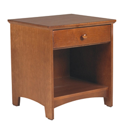 Shaker Pedestal\/Nightstand w\/Top Drawer & Open Compartment